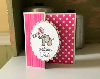 Elephant Baby Girl Card