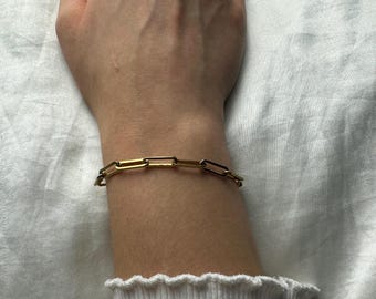 Paperclip Chain Bracelet: Gold or Silver Minimalist Bracelet