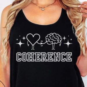 Heart Brain Coherence quality unisex tank top, mens, women, ladies, inspired by Dr Joe Dispenza, whimsical heart and brain, positive  top