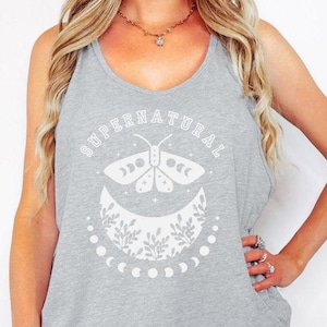 SUPERNATURAL - Joe Dispenza inspired boho shirt - Men's Women's Tank Top, good for gifting the Dr Joe fan, moon phase butterfly hippie style