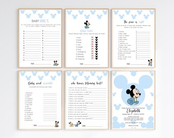 Bundel met bewerkbare sjabloon voor Mickey Mouse-babyshower