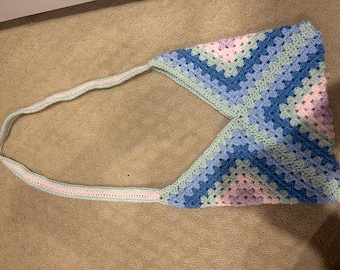 Handmade Crochet Granny Square Crossbody Bag