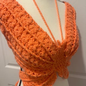 Handmade Crochet Butterfly Shell Top