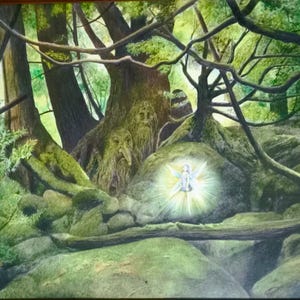 Feeën Kleurpotlood, kunst, handgemaakt, portretten, feeën, draken, boomgezichten