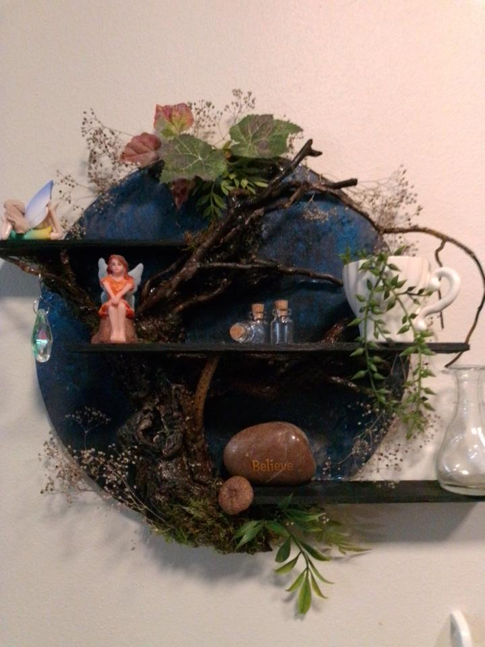 Moonlit Fairy Display Shelf – Enchanted Wall Décor for Tiny Treasures ...