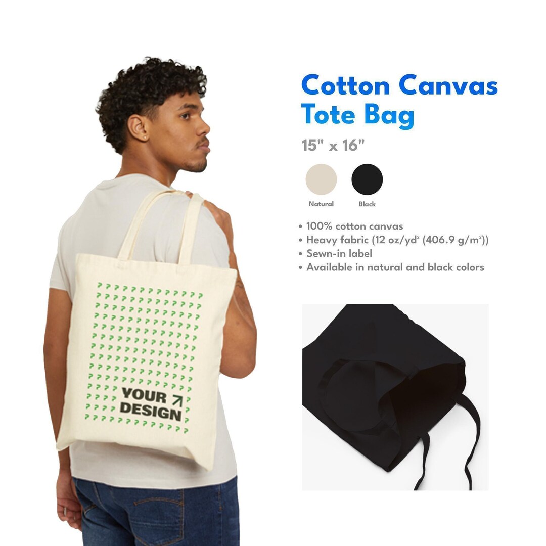 Cotton Canvas Tote With Logo, Bulk Custom Bags for Trade Shows and ...