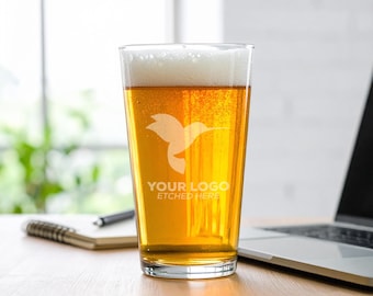 Vasos de cerveza de pinta personalizados grabados al por mayor, vaso de cerveza con logotipo corporativo de 16 oz, regalo de empresa grabado con láser, merchandising corporativo.
