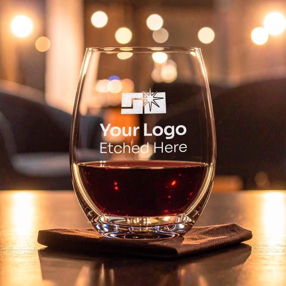 21 Oz Custom Etched Stemless Wine Glasses - Personalized Unique Wine Glass  for Client Corporate, Branded Merchandise and Bulk Gifts - Etsy Israel