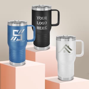 20 oz Custom Tumbler Bulk Corporate Gifts, Corporate Event Mugs, Custom Mugs, Engraved Travel Mugs & Company Logo Gift Tumbler Mugs
