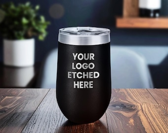 Vaso de vino y taza de café de viaje con aislamiento personalizado de 16 oz: vaso de vino sin tallo de acero inoxidable de doble pared personalizado para regalar a tus clientes.