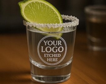 Custom Shot Glass for Corporate Event Promo Giveaway, Engraved Shot Glass 1.7oz and Custom Logo Glass as Corporate Gift & Bulk Branded Gifts