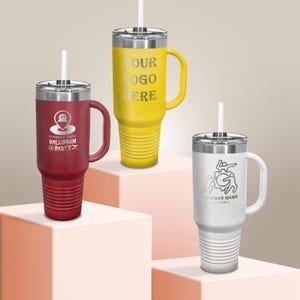 40 oz Custom Company Logo  Tumbler – Personalized Corporate Gift, Engraved Travel Mug, Premium Tumbler for Events, Custom Logo Employee Gift