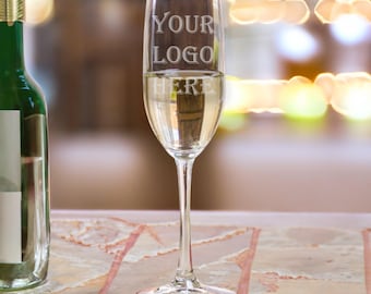 Custom Engraved 8 oz Champagne Flutes, Unique Personalized Champagne Flute, Bulk Promotional Products