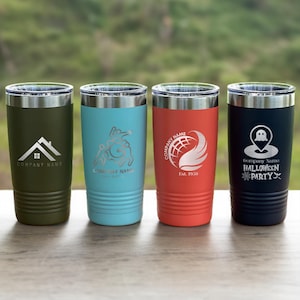 Custom Engraved Logo 20 oz & 30oz Bulk Tumblers, Corporate Gift Idea Small Business Owner Logo Here Company Logo Tumbler, Employee Gifts
