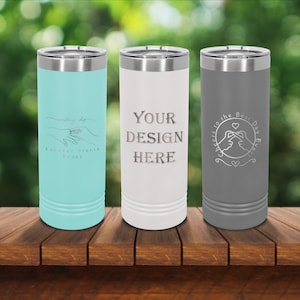 Custom 22oz Skinny Engraved Tumbler, Personalized Wedding Tumblers for Bridesmaids, Bride & Groom Gifts, Insulated Bulk Tumblers for Wedding