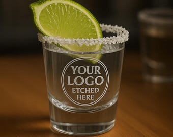 Custom Shot Glass for Corporate Event Promo Giveaway, Engraved Shot Glass 1.7oz and Custom Logo Glass as Corporate Gift & Bulk Branded Gifts