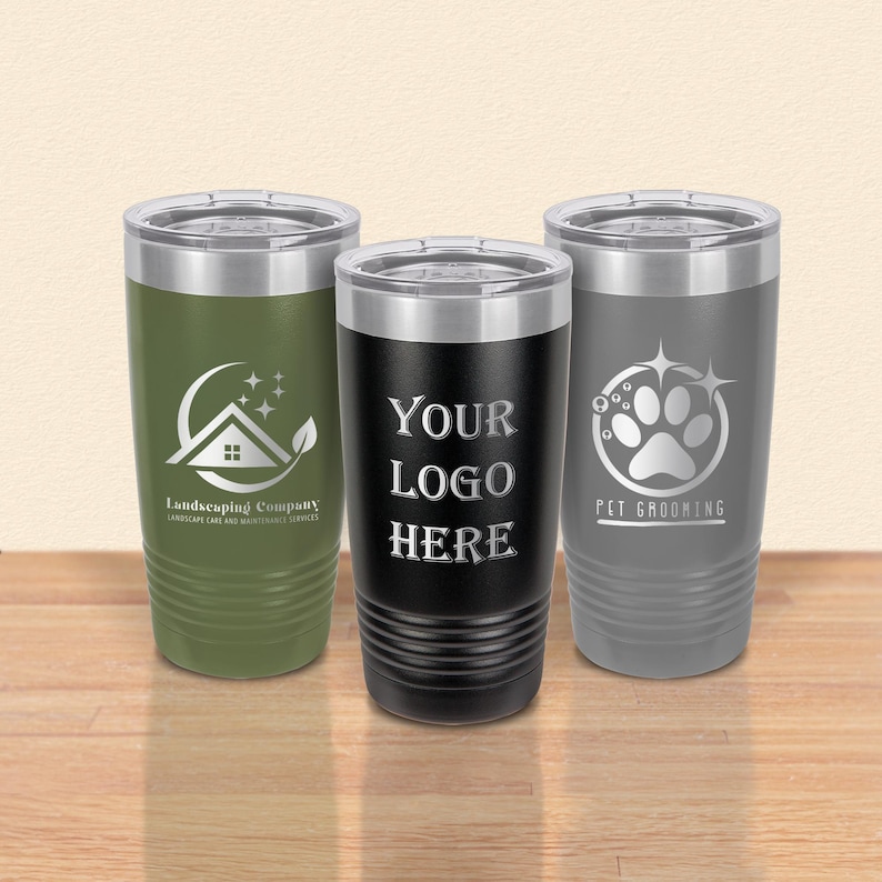 Gobelets avec logo gravé personnalisé 20 oz, cadeaux marketing d'entreprise en vrac image 1