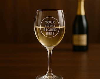 10.5oz Custom Etched Wine Glass – Personalized Corporate Logo Drinkware