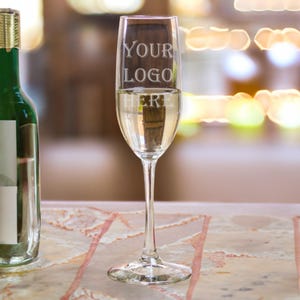 Custom Engraved 8 oz Champagne Flutes, Unique Personalized Champagne Flute, Bulk Promotional Products