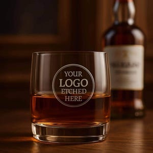 Personalized Whiskey Glass – Custom Rocks Glasses with Logo for Corporate Gifts, Client Appreciation, HR, Bulk Employee or Business Orders