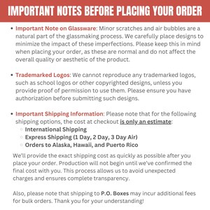 a red and white flyer with information about the important notes before placing your order