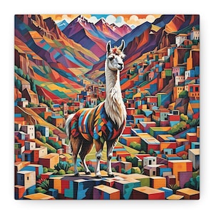 Square print Canvas wall art Wall decor Office art Birthday gift Modern decor Large canvas Living room art Colorful canvas