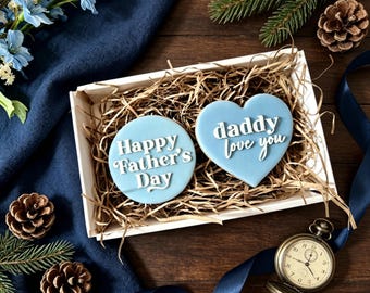 Galletas de azúcar para el Día del Padre / Regalo para el abuelo / Papá te quiere / Caja de dulces para el Día del Padre / Feliz Día del Padre - PREVENTA