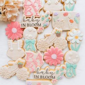Baby in Bloom Sugar Cookies | Floral Baby Shower | Wildflower Baby Cookies | Gender Reveal | Flower Themed Baby Shower | New Baby Cookies