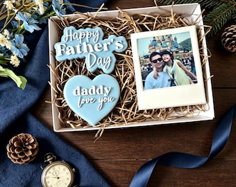 Galletas Polaroid para el Día del Padre / Regalo para él, Día del Padre, Regalo para papá / Galletas con foto / Regalos de los niños / Feliz Día del Padre - PREVENTA