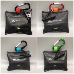 Dog poop bag Dispenser- red, orange, turquoise, green apple