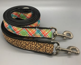 Wide leash- cheetah or plaid