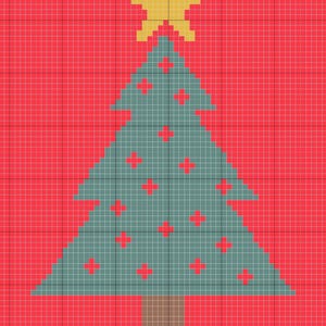 Christmas Tree with Star C2C Crochet Blanket Pattern - Corner to Corner Digital Pattern for Christmas Gift