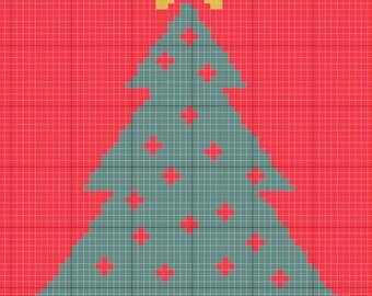 Mönster för virkad filt till julgran C2C – Julklapp (PDF-mönster)