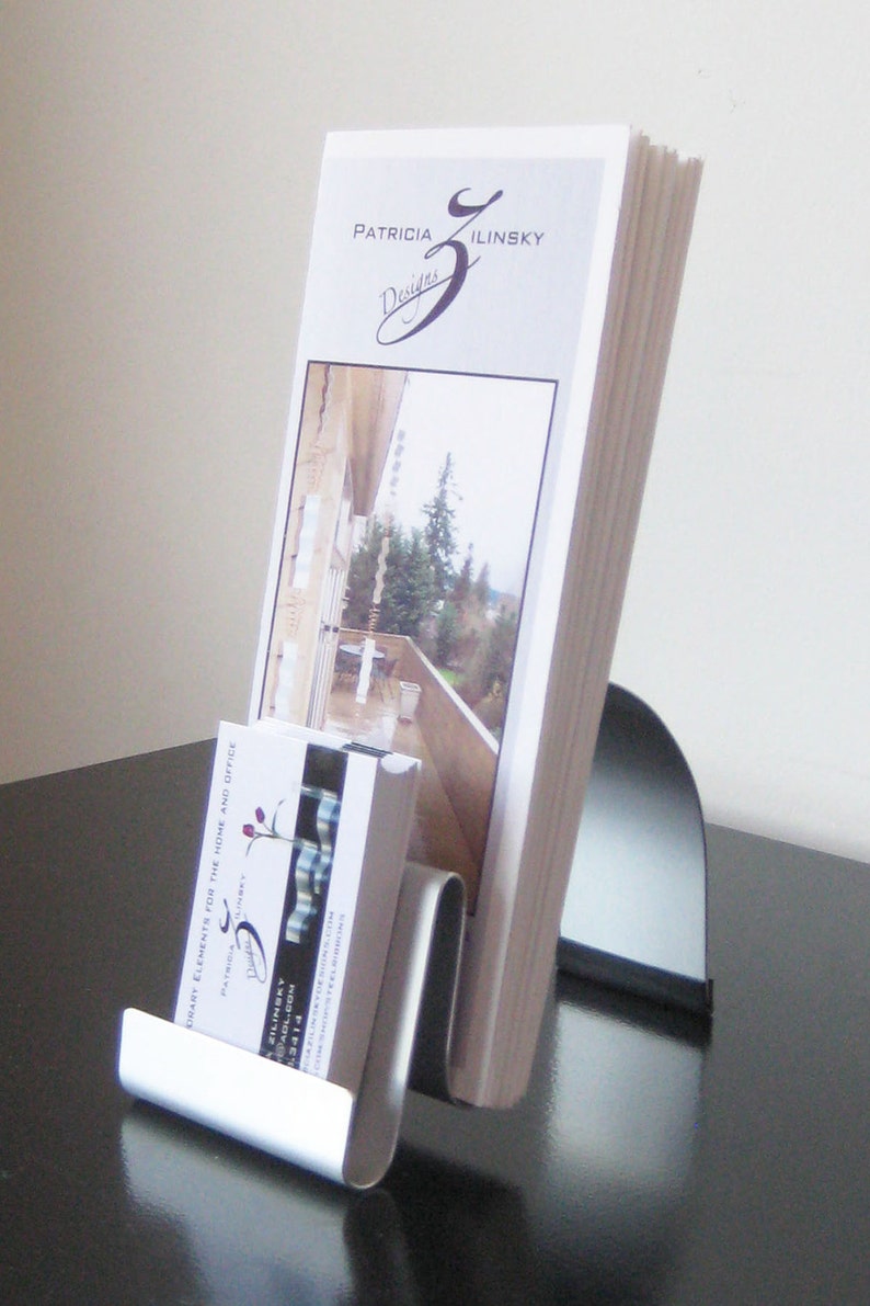 Modern Metal Brochure and Business Card Holder Combo Etsy