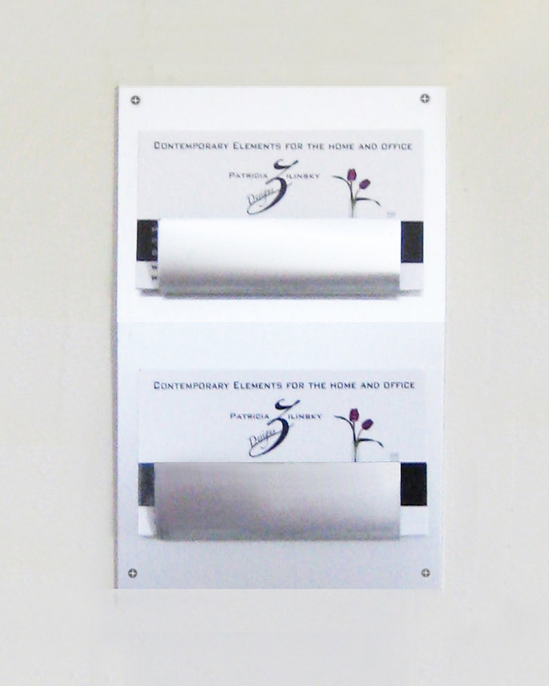 Wall Mount Two Pocket Business Card Holder