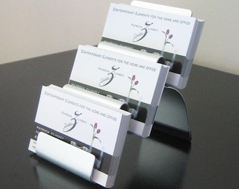 Three Pocket Business Card Holder for Vertical and Horizontal Style Cards