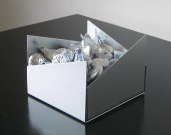 Asymmetrical 4" Square Metal Container