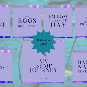 Tarjetas de hitos de FIV Descarga digital IVF Journey Fertility Rainbow Miracle Baby Baby Shower Celebration