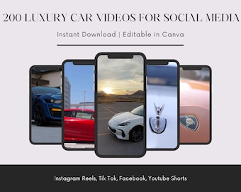 200 Luxury Car Videos for Social Media: Editable Canva Templates (Digital Download)