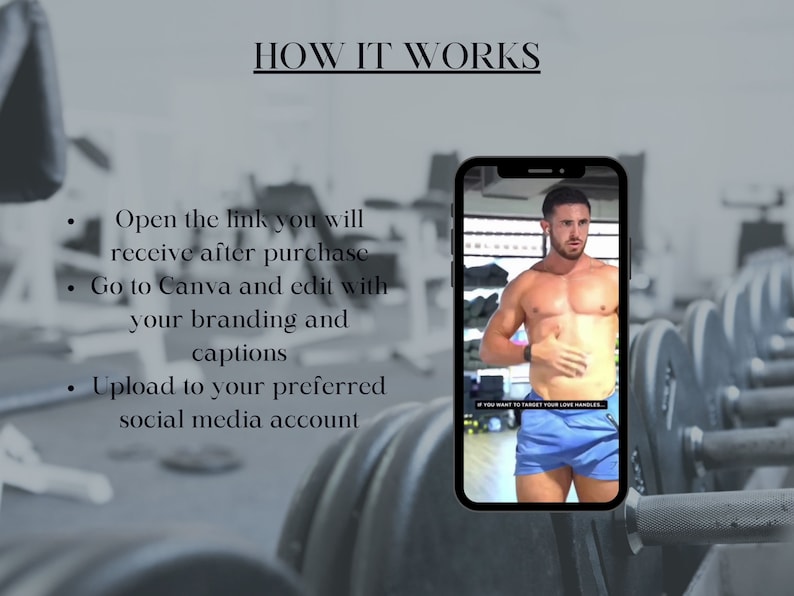 Men's Gym Motivation Reels: Social Media Videos for Canva (Digital Download) image 2