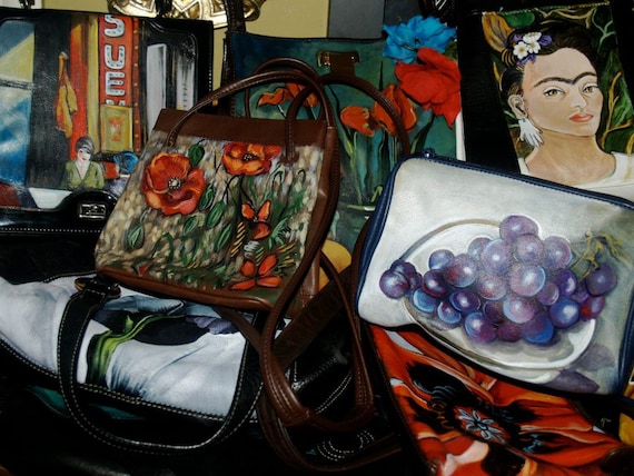 Custom Hand painted painting on any branded designer handbag, Painting  Painted on YOUR Louis Vuitton LV Handbag Purse Tote