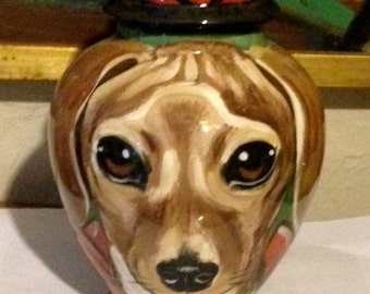 Custom small medium PET URN for dogs and cats SMALL dachshund or any smaller breed