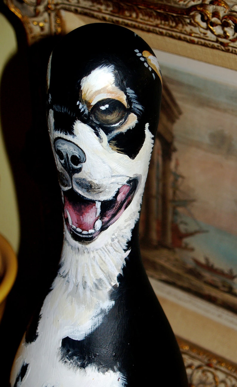 Custom Hand Painted BOWLING PIN With YOUR Dogs Pet Portrait on Etsy
