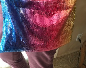 Gay pride shoulder bag mini sequins rainbow raver bag purse club kid glam