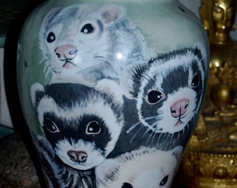 Ceramic burial PET URN Custom large multiple pet ferret pet any breed personalized