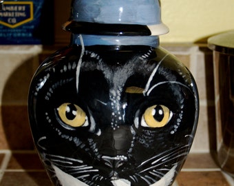 Custom medium PET URN for dogs and cats SMALL black cat made to order