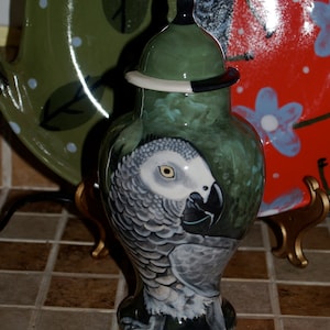 Niestandardowa papuga ptak PET URN dla ryb małych psów i kotów ręcznie malowana