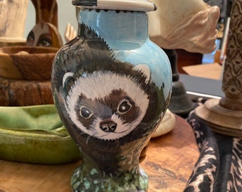 X small CUSTOM burial Pet Urn for ferret, bird, hamster,guinea pig,mini pet PORTRAIT