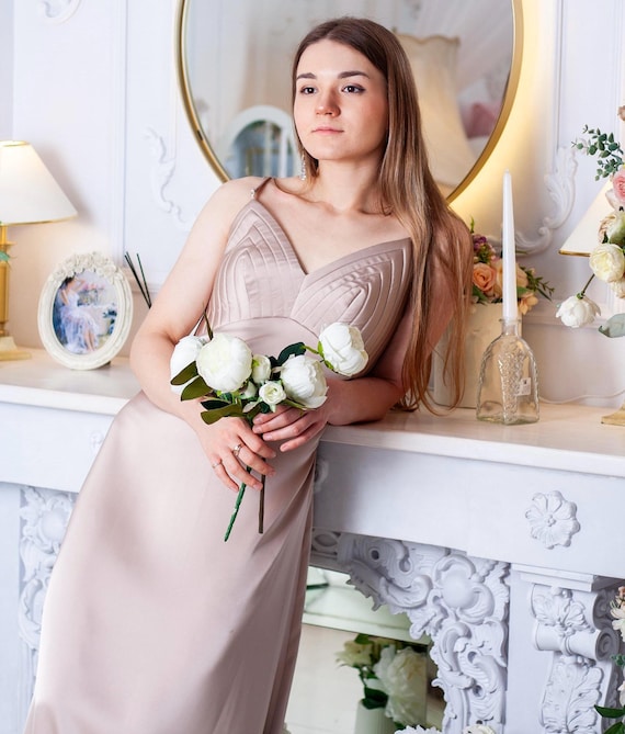 satin dress with cups Love Triangle - Maxi Dress - Women - Polyester - 8 US
