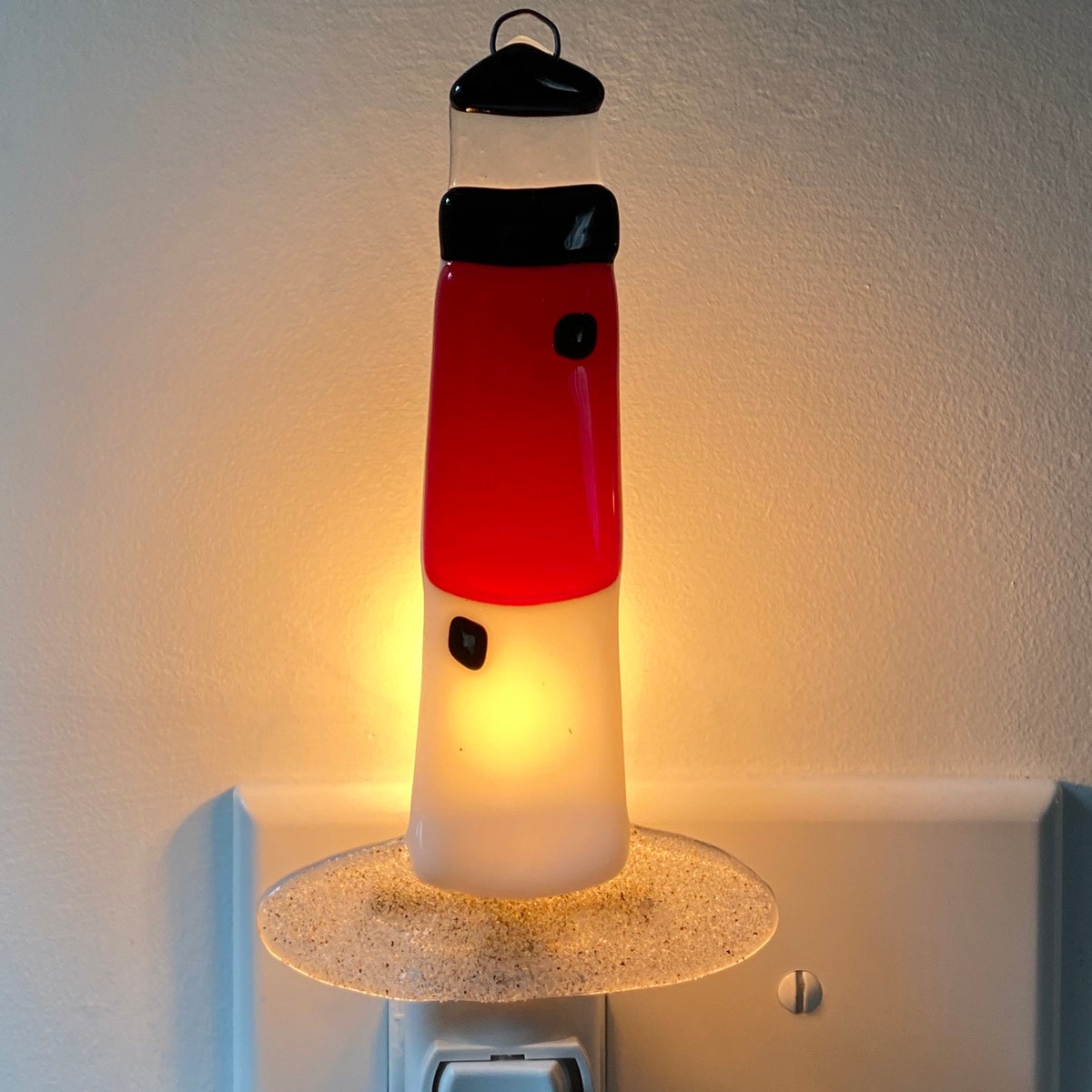 Barnegat Lighthouse Fused Glass and Sand Nightlight - Etsy